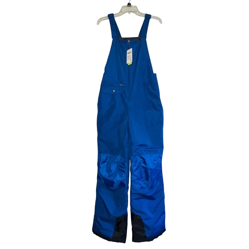 TSLA Youth XL 18/20 Blue Insulated‎ Snow Bibs Ski Snowboard Overalls New